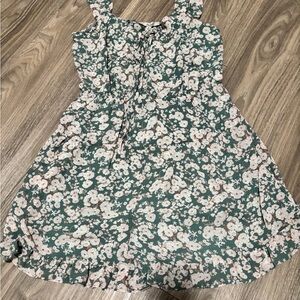 Papaya Green Floral Romper